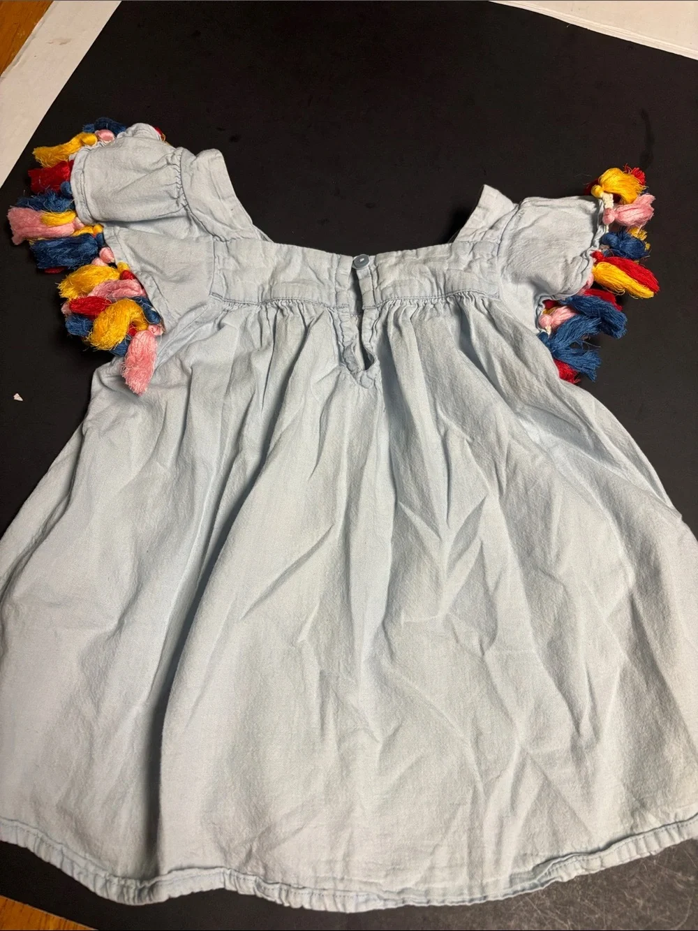 Tucker + Tate Pale Blue Tank Top with Multicolor Tassel Shoulders
